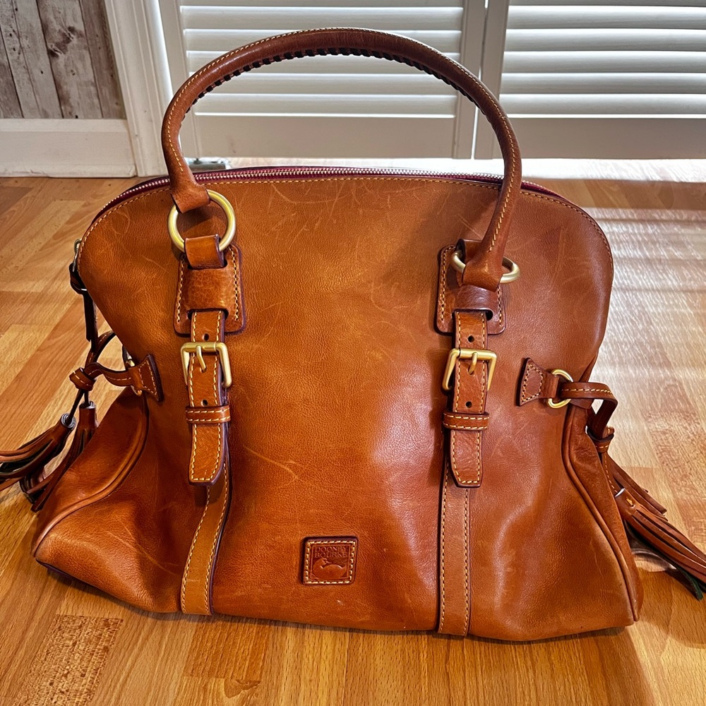 Vintage Dooney & Bourke Rich Brown Leather Satchel